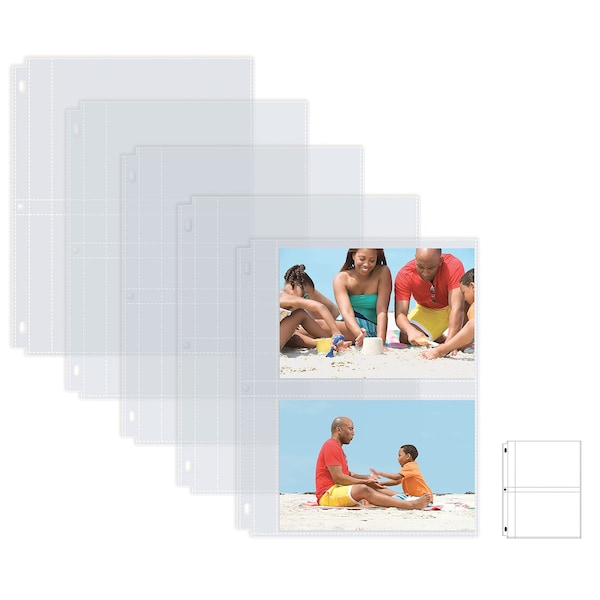 Better Office Products Photo Album Refill Sheets, For 5 X 7 Inch Photos, Heavyweight, Diamond Clear, 50PK 32453 - main